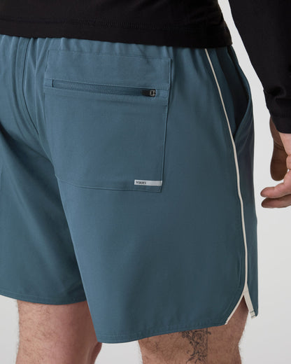 Vuori Trail Short 2.0 Pacific/Heather Grey Running Shorts