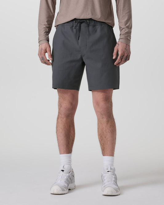 Vuori Cascade Crinkle Elastic Waist Short Classic Fit 8" Charcoal