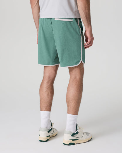 Vuori Banks Short Hedge Green Linen Texture