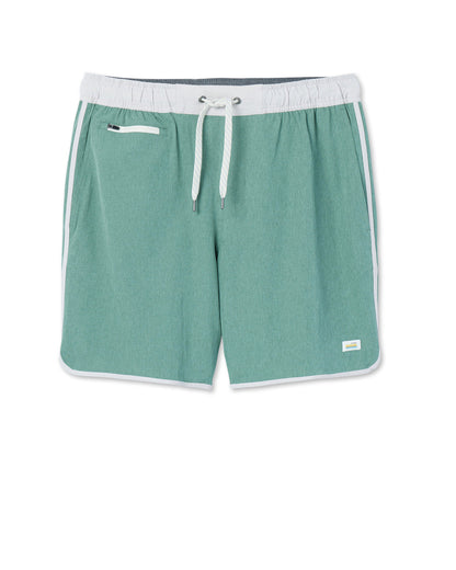 Vuori Banks Short Hedge Green Linen Texture