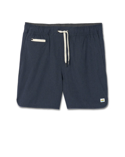 Vuori Banks Short 5" Navy Linen Texture Athletic Shorts