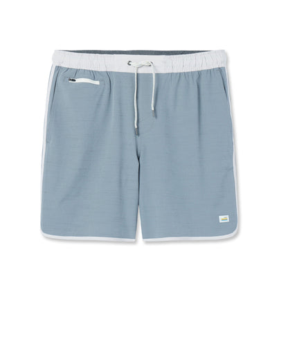 Vuori Banks Short Dusty Blue Slub Stripe Athletic Shorts