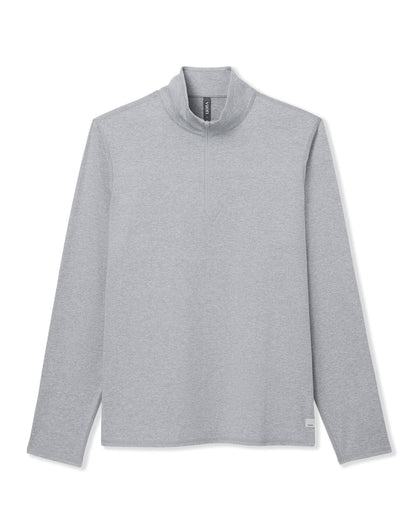 Vuori Ponto Half Zip Mock Neck Light Heather Grey