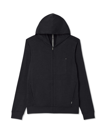 Vuori Ponto Full Zip Hoodie Men's Black Heather Hoodie