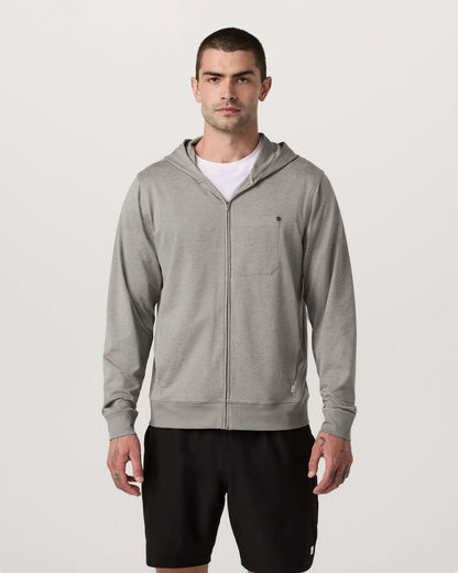 Vuori Ponto Full Zip Hoodie Men's Driftwood Heather Hoodie