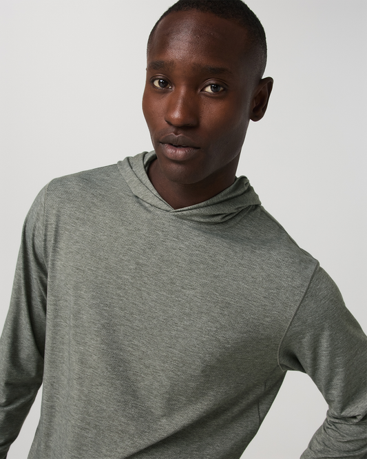 Vuori Long Sleeve Everyday Fitness Hoodie River Rock Heather