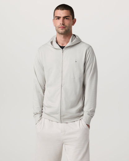 Vuori Ponto Full Zip Hoodie Men's Salt Heather Hoodie