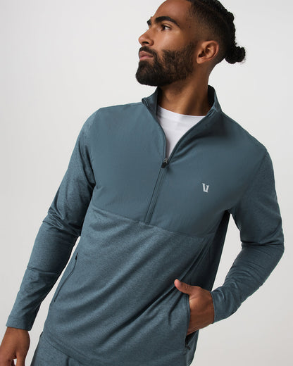 Vuori Sunday Element Half Zip Men's Blue Sea Heather Layer