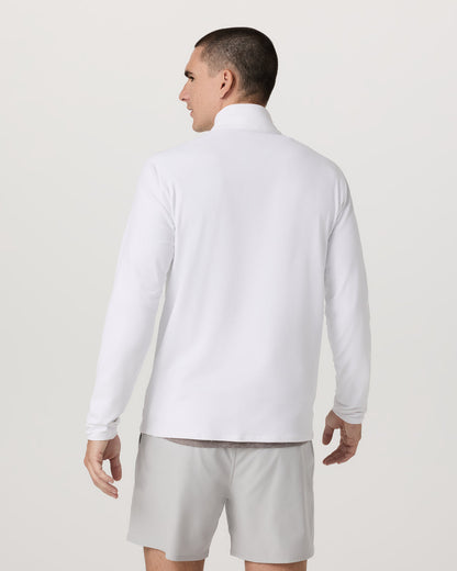 Vuori Ponto 1/2 Zip Mock Neck Men's White Mock Neck Top