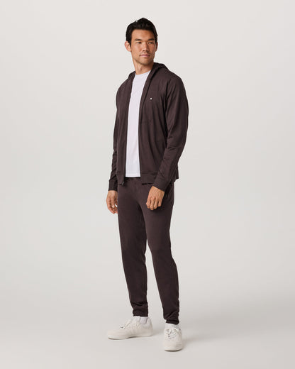 Vuori Ponto Full Zip Hoodie Men's Sangria Heather Hoodie