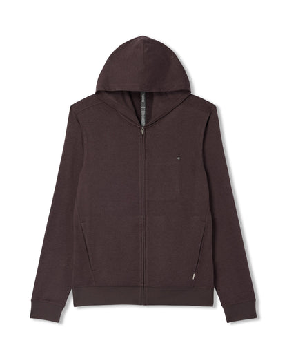 Vuori Ponto Full Zip Hoodie Men's Sangria Heather Hoodie