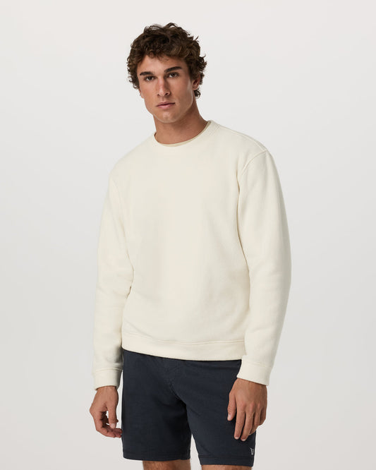 Vuori Beach Fleece Crew Men's Bone Heather Crewneck