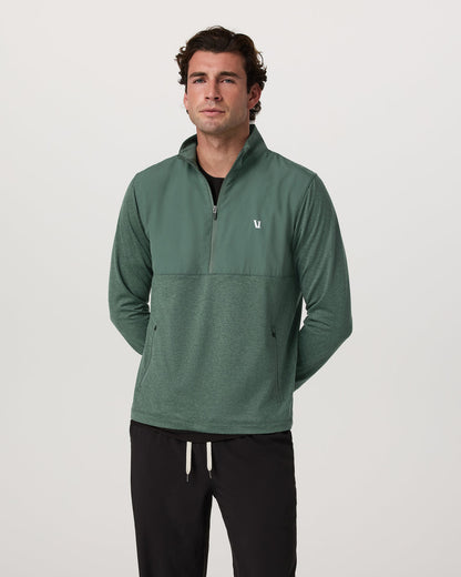 Vuori Sunday Element 1/2 Zip Agate Green Heather Pullover