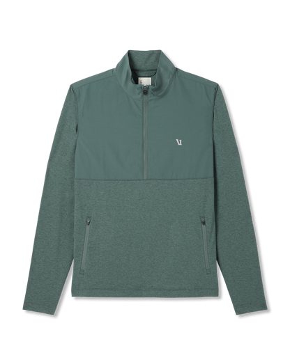 Vuori Sunday Element 1/2 Zip Agate Green Heather Pullover