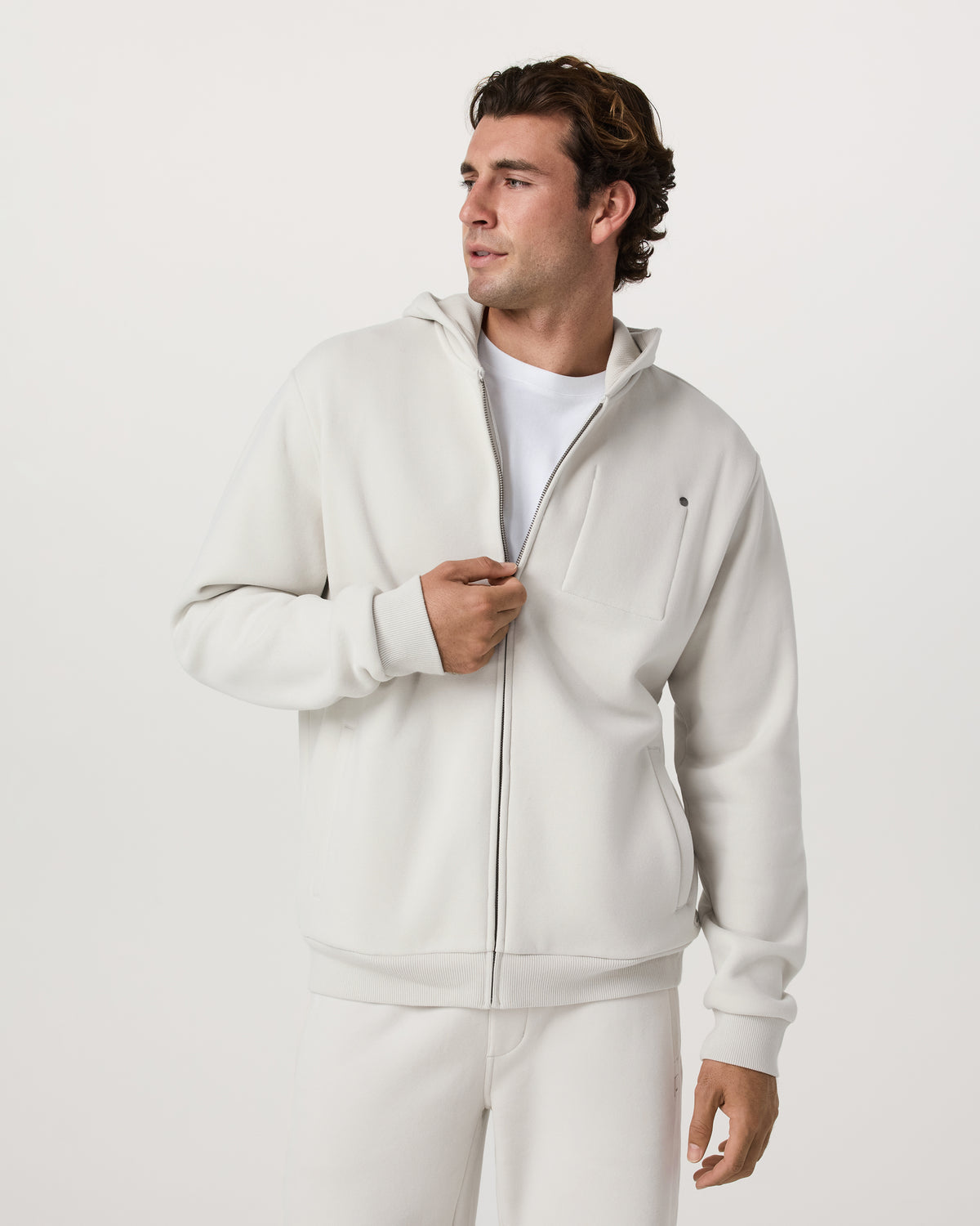 Vuori Seaside Full Zip 2.0 Men's Salt Full Zip Hoodie