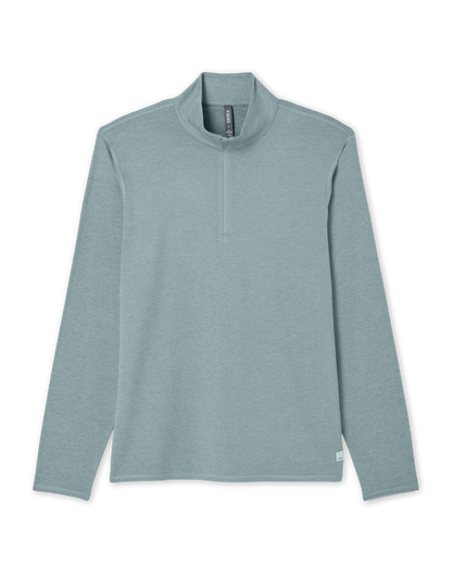 Vuori Ponto Half Zip Mock Neck Men's Misty Blue Heather Layer
