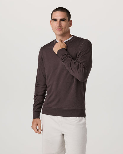 Vuori Ponto Performance Crew Men's Sangria Heather Crew Neck