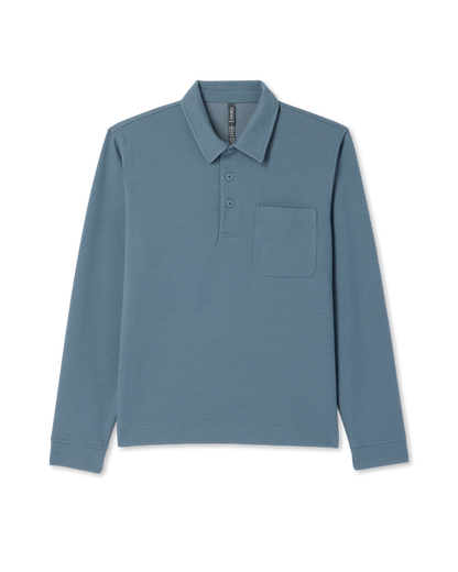 Vuori Long Sleeve Waffle Polo Men's Abyss Polo Shirt