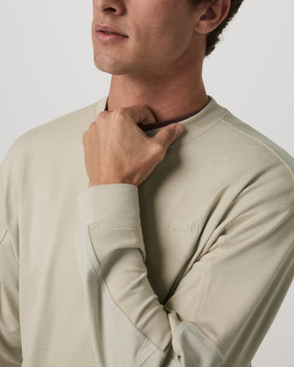Vuori Men's Coronado Mixed Media Crew Limestone Heather