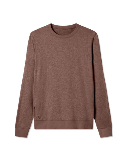 Vuori Ponto Performance Crew Men's Sable Heather Crew Neck