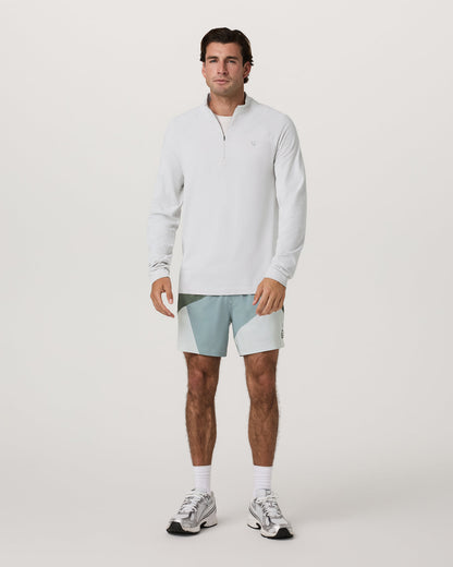 Vuori Clearview Seamless Quarter Zip Frost Grey Long Sleeve