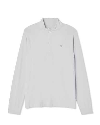 Vuori Clearview Seamless Quarter Zip Frost Grey Long Sleeve