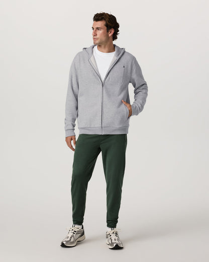 Vuori Seaside Full Zip 2.0 Men's Light Heather Grey Hoodie