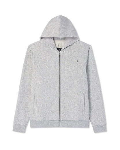 Vuori Seaside Full Zip 2.0 Men's Light Heather Grey Hoodie