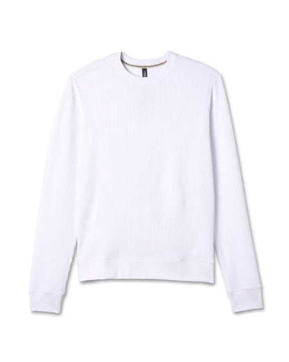 Vuori Jamestown Crew Men's White Waffle Crewneck