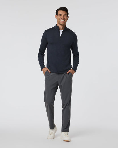 Vuori Ponto Half Zip Mock Neck Ink Heather