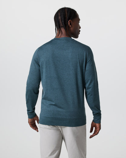 Vuori Ponto Performance Crew Deep Sea Heather Pullover