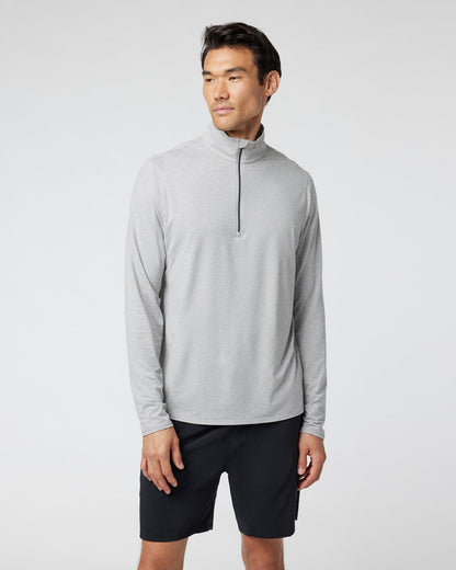 Vuori Ease Performance Half Zip 2.0 Light Heather Grey