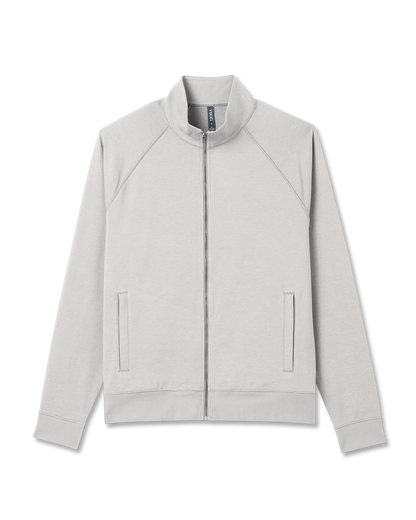 Vuori Coronado Novelty Full Zip Salt Heather Mock Neck Jacket