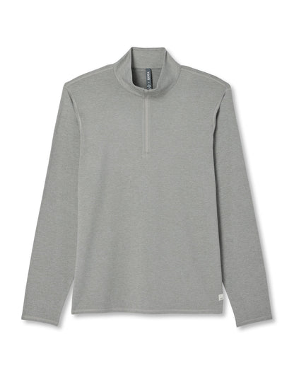 Vuori Ponto 1/2 Zip Mock Neck Men's Driftwood Heather Top