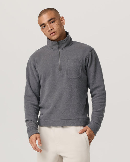 Vuori Beach Fleece 1/2 Zip - Relaxed Pinecone Heather Pullover