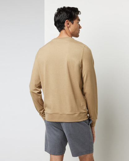 Vuori Ponto Performance Crew Sungold Heather Pullover