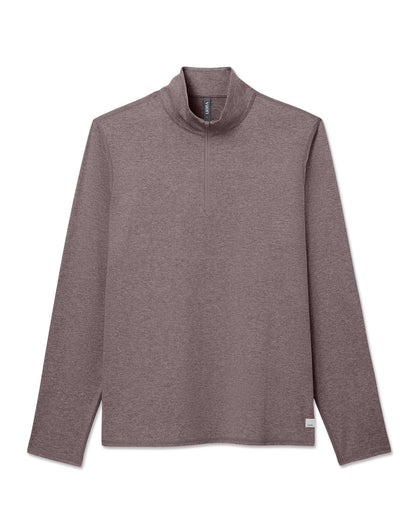 Vuori Ponto 1/2 Zip Mock Neck Men's Huckleberry Heather Top
