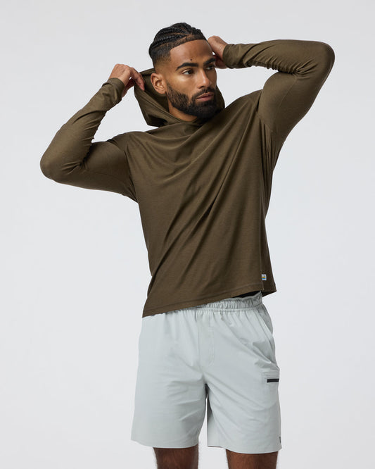 Vuori Strato Tech Hoodie Men's Moss Green Workout Hoodie