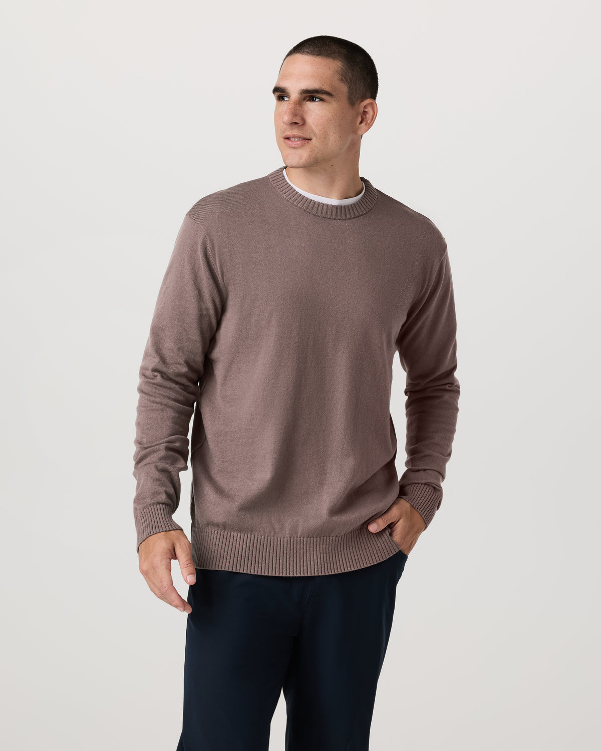 Vuori Fluent Sweater Men's Huckleberry Cashmere Sweater