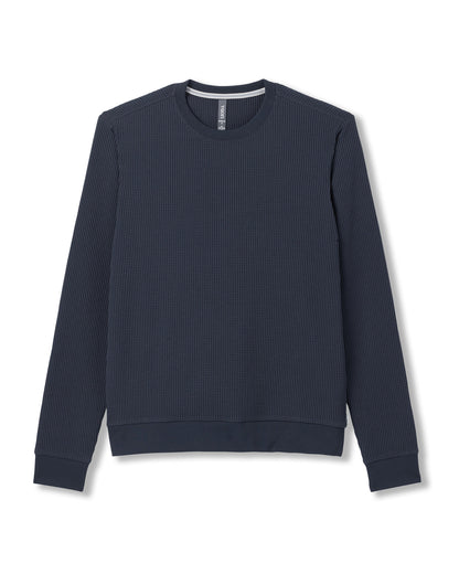 Vuori Jamestown Crew Men's Navy Waffle Crewneck