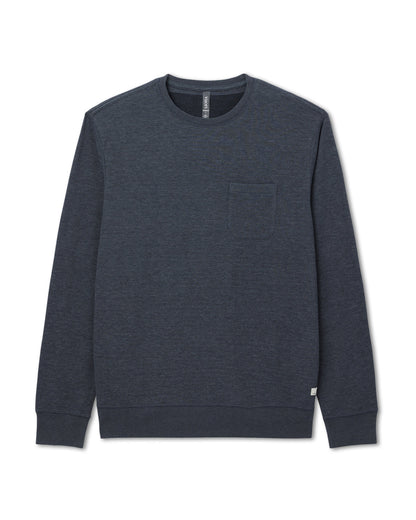 Vuori Jeffreys Crew 2.0 Men's Navy Heather Pullover Crewneck