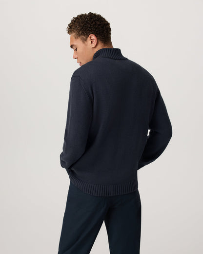 Vuori Denver Full Zip Sweater Men's Navy Zip Sweater