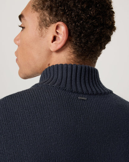 Vuori Denver Full Zip Sweater Men's Navy Zip Sweater
