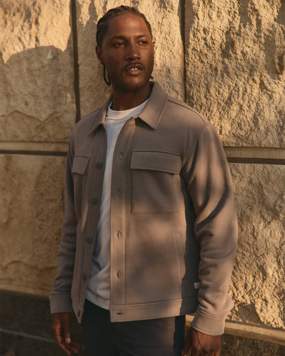 Vuori Seaside Shirt Jacket Men's Cavern Grey Lifestyle Jacket