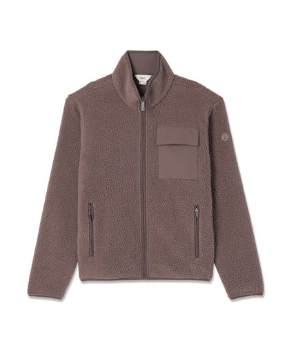 Vuori Alpine Fleece Full Zip Men's Elm Mock Neck Jacket