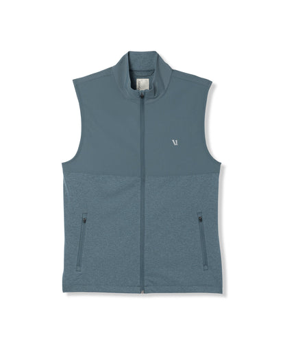 Vuori Sunday Element Vest Blue Sea Heather Full-Zip Vest