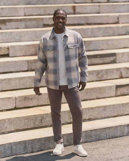 Vuori Range Shirt Jacket 2.0 Men's Mushroom Plaid Jacket
