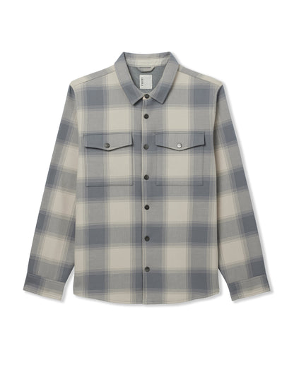 Vuori Range Shirt Jacket 2.0 Men's Mushroom Plaid Jacket