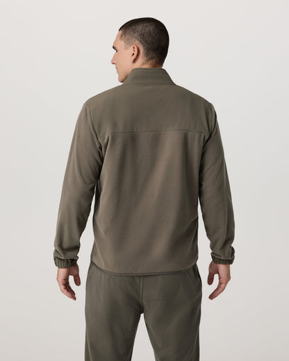 Vuori Aspen 1/2 Snap Men's Fleece Mock-Neck Pullover in Root