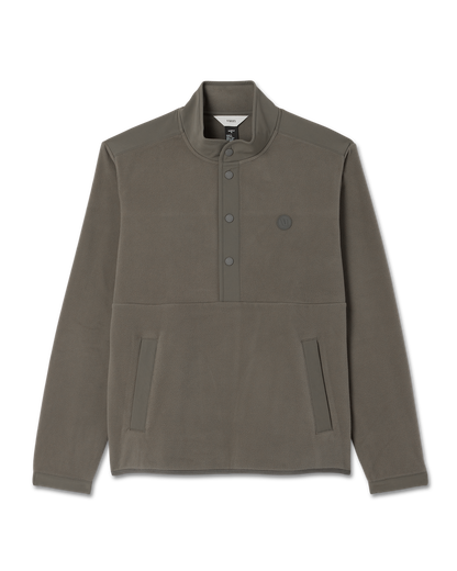 Vuori Aspen 1/2 Snap Men's Fleece Mock-Neck Pullover in Root